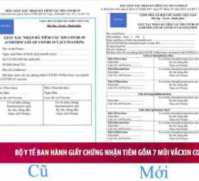 Bộ Y tế ban hành giấy chứng nhận tiêm gồm 7 mũi vắc xin Covid-19