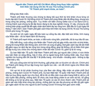 Người dân tiếp tục thực hiện nghiêm Chỉ thị 16 của Thủ tướng Chính phủ