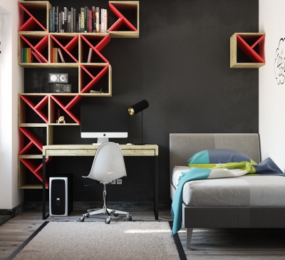 Trang hoàng phòng ngủ cho trẻ với màu đậm