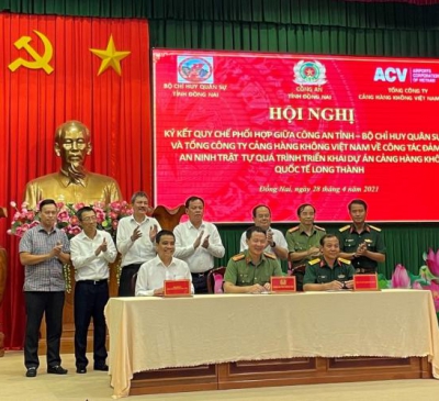 Công an Đồng Nai, quân sự và ACV ký kết phối hợp đảm bảo an ninh sân bay trong thời điểm xây dựng