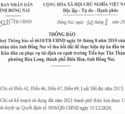 Đồng Nai: Bỏ dự án khu dân cư hơn 10 năm không thực hiện