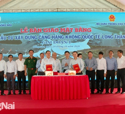 Bàn giao mặt bằng giai đoạn 1 cho dự án Cảng hàng không quốc tế Long Thành