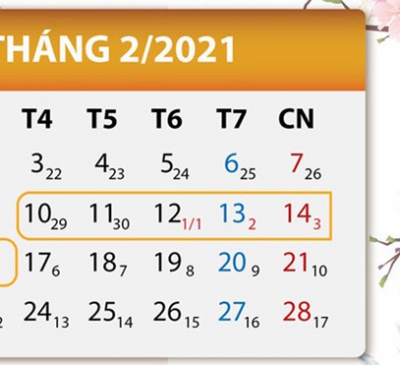 Nghỉ Tết Âm lịch Tân Sửu 7 ngày