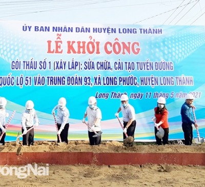 Khởi công sửa chữa, cải tạo tuyến đường kết nối Quốc lộ 51 vào Trung đoàn Tên lửa 93