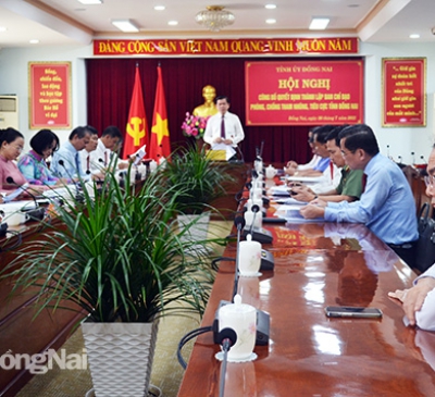 Thành lập Ban Chỉ đạo phòng, chống tham nhũng, tiêu cực tỉnh Đồng Nai