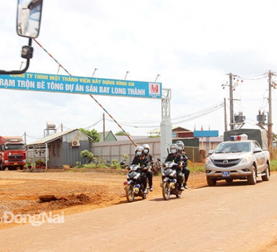 Tuần tra trên đại công trường dự án Sân bay Long Thành