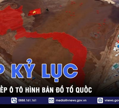 LẬP KỶ LỤC Ô TÔ HÌNH BẢN ĐỒ TỔ QUỐC