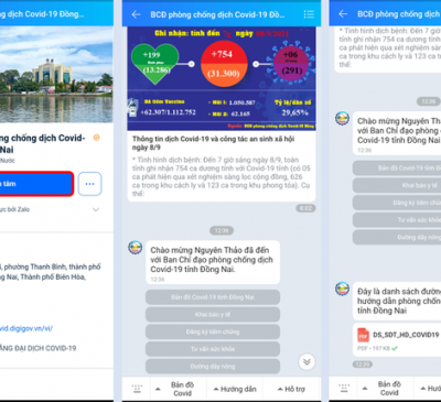 Những tính năng hữu ích trên kênh Zalo của tỉnh Đồng Nai
