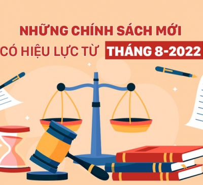 Nhiều chính sách mới sẽ có hiệu lực từ tháng 8/2022