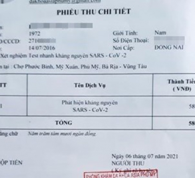 Cơ sở y tế công lập phải công khai mức giá xét nghiệm 238.000 đồng/1 mẫu