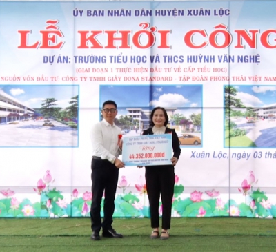 KHỞI CÔNG XÂY DỰNG TRƯỜNG TIỂU HỌC- THCS HUỲNH VĂN NGHỆ