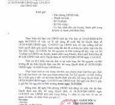 Sửa đổi, bổ sung một số điều của Quy định cưỡng chế thi hành Quyết định số 18/2019/QĐ-UBND