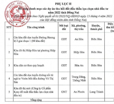 Đồng Nai: Đấu thầu 5 dự án khu dân cư 'khủng'