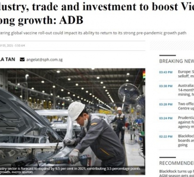 ADB dự báo kinh tế Việt Nam tăng trưởng mạnh mẽ và vững chắc