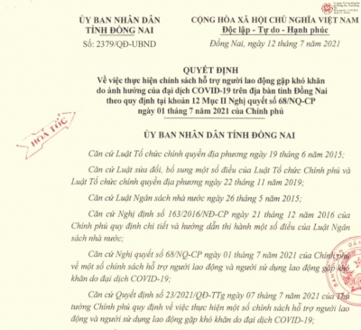 Hỗ trợ các đối tượng mất việc làm do đại dịch COVID-19